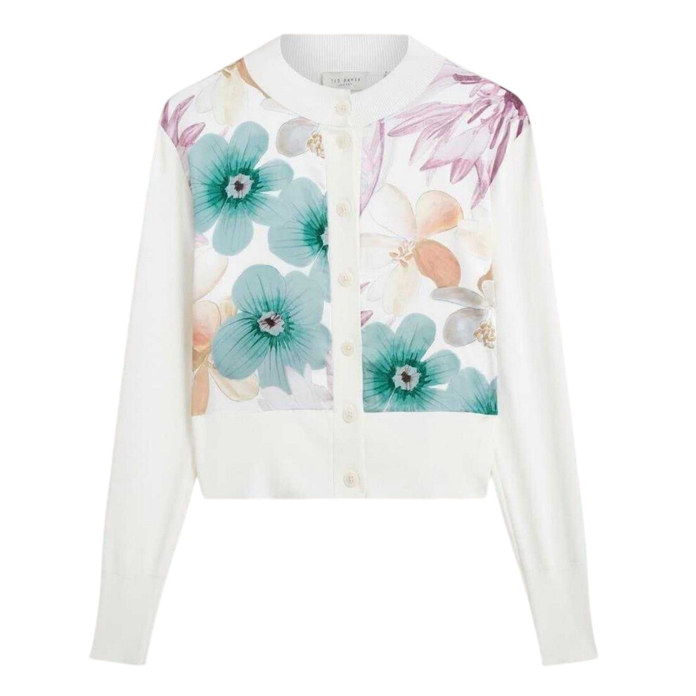 Ted Baker (8 Uk, Ivory) Womens/Ladies Floral Woven Cardigan