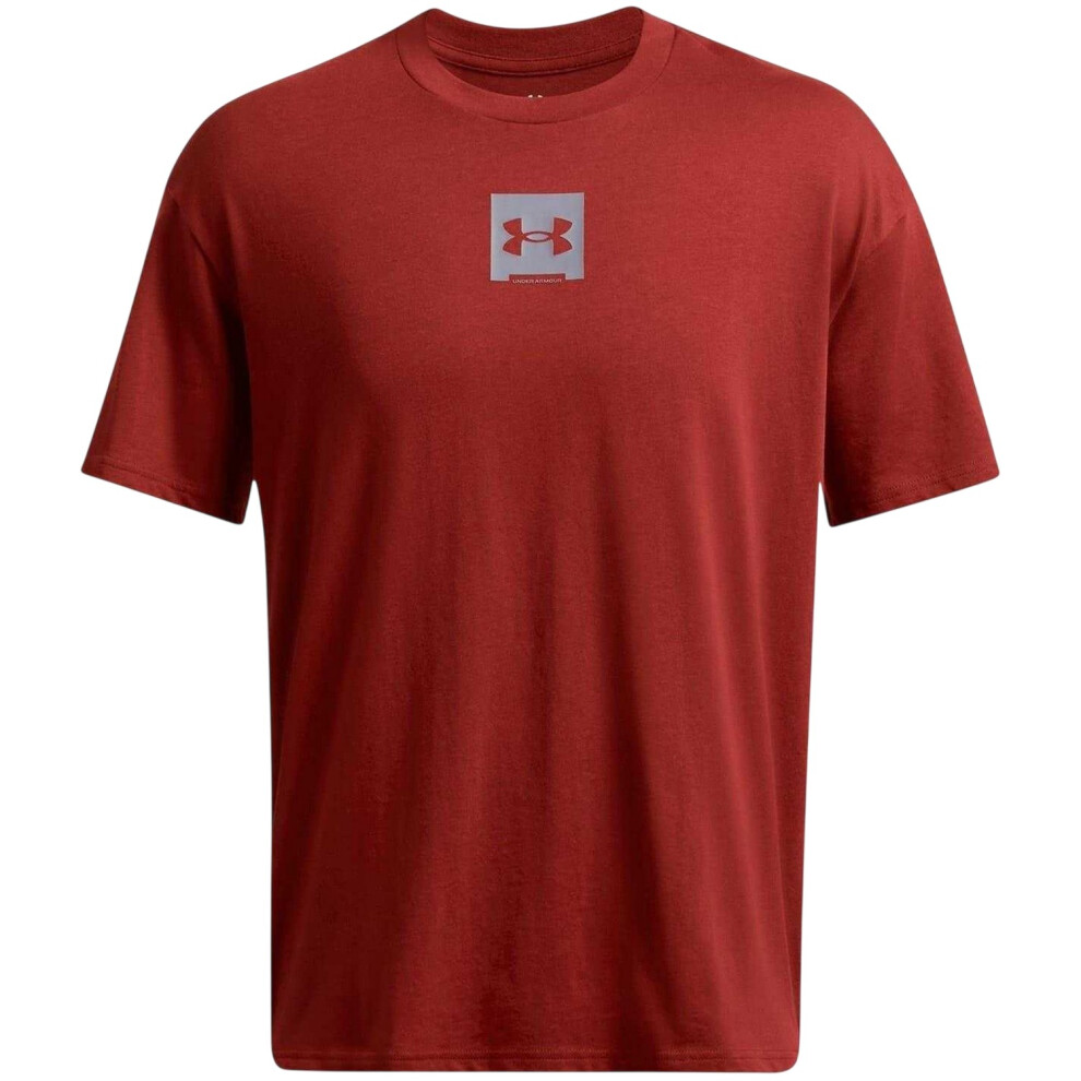 Under Armour (S, Orange) Mens Box Logo T-Shirt