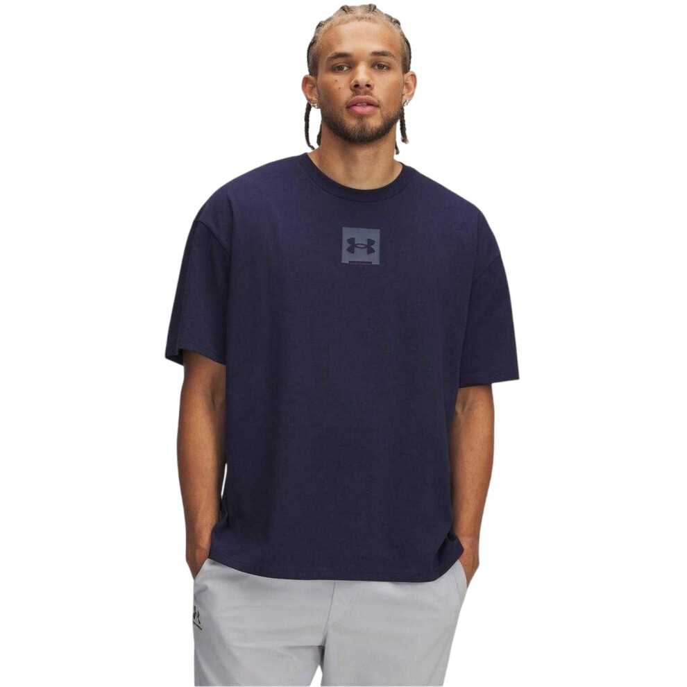 Under Armour (M, Blue) Mens Box Logo T-Shirt