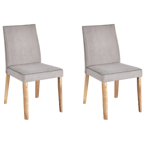 Beliani Set of 2 Dining Chairs PHOLA Fabric Grey