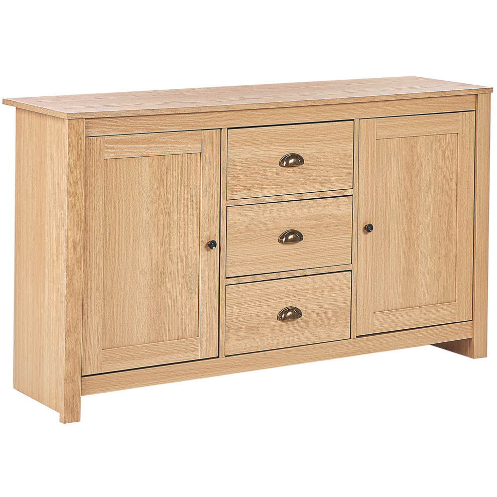 Beliani 2 Door Sideboard Lansin Light Brown
