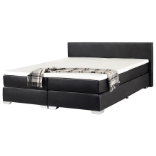 Divan Bed Faux Leather PRESIDENT 180 x 200 cm (EU Super King) Black