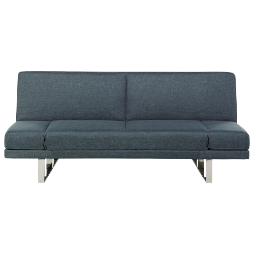 Beliani Sofa Bed 2 Seater YORK Fabric Blue