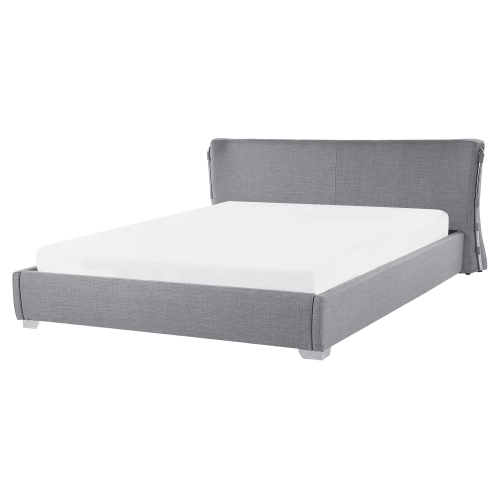 Beliani Bed Fabric PARIS 160 x 200 cm (EU King Size) Grey