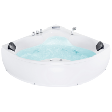 Corner Hot Tub with LED SENADO 2050 x 1500 mm White