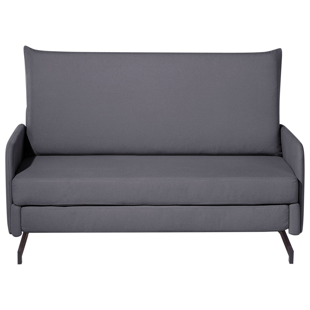 Beliani Sofa Bed 2 Seater Belfast Fabric Grey