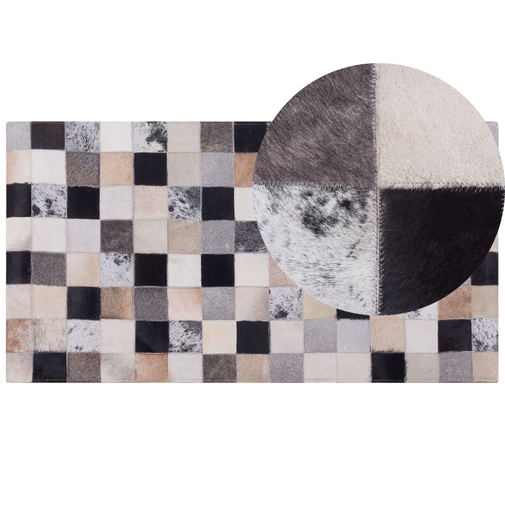 Beliani Rug Rize Multicolour 80 X 150 Cm Leather
