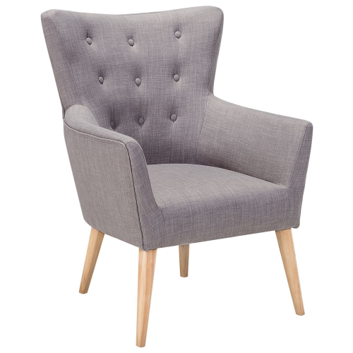 Beliani Armchair ANGEN Fabric Light Grey