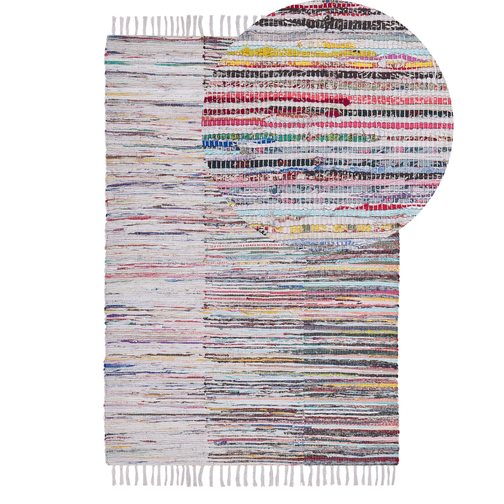 Beliani Rug Mersin Multicolour 140 X 200 Cm Cotton