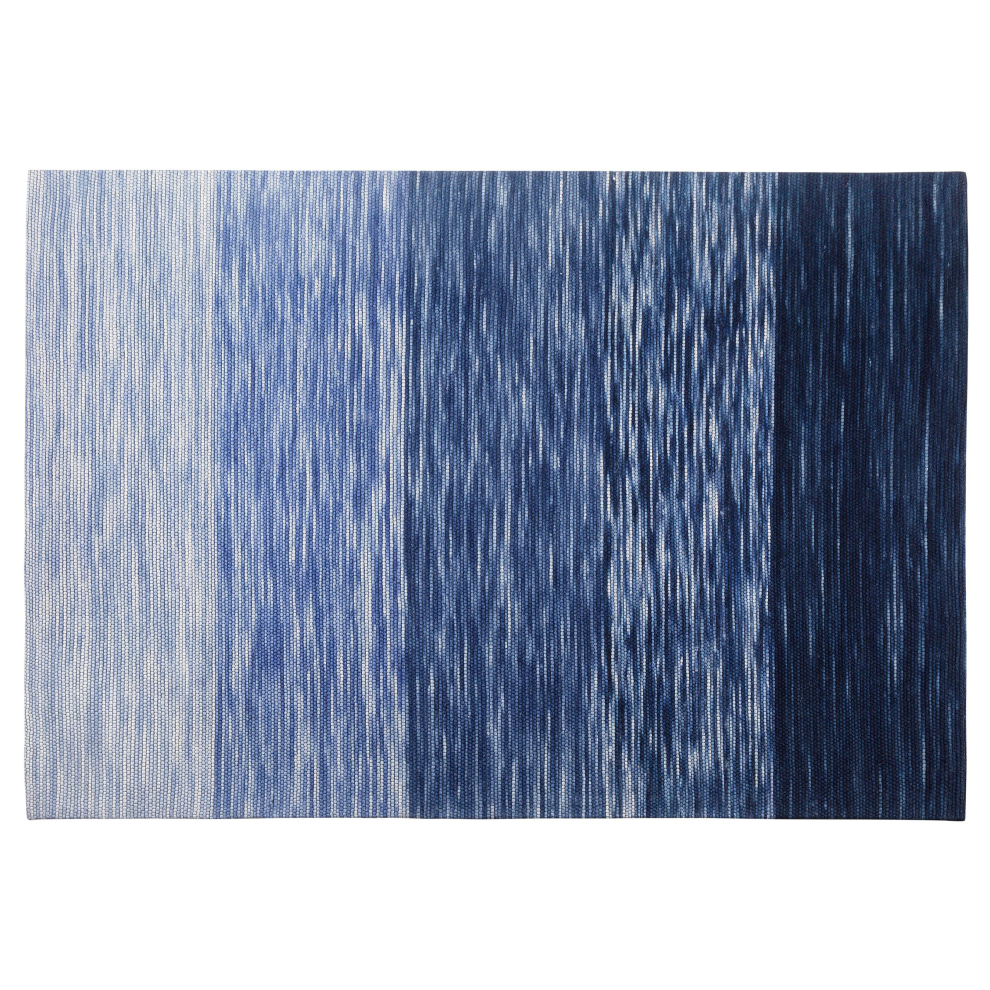 Beliani Rug Kapakli Blue 140 X 200 Cm Wool