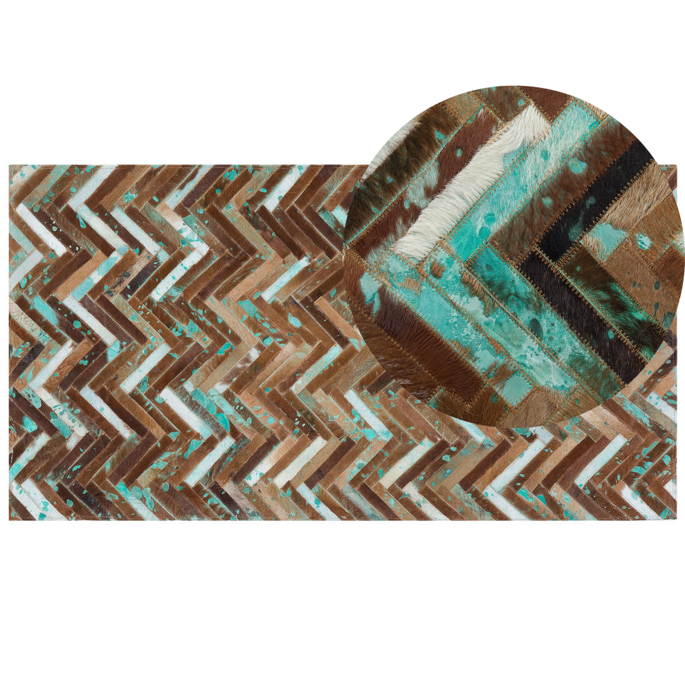 Beliani Rug Amasya Brown 80 X 150 Cm Leather
