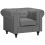 Beliani Armchair CHESTERFIELD Fabric Light Grey 1