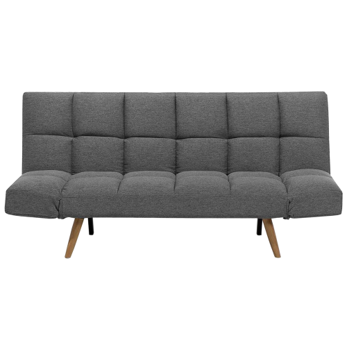 Beliani Sofa Bed 2 Seater INGARO Fabric Dark Grey