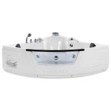 Corner Hot Tub with LED MARTINICA 2140 x 1550 mm White