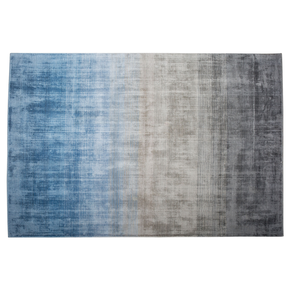 Beliani Rug Ercis Blue 140 X 200 Cm Viscose