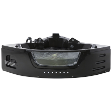 Corner Hot Tub with LED MARTINICA 2140 x 1550 mm Black