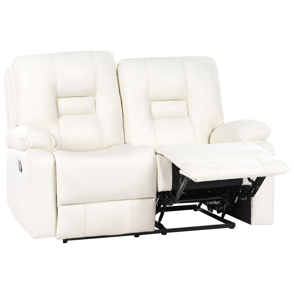 Manual Recliner Sofa 2 Seater BERGEN Faux Leather White