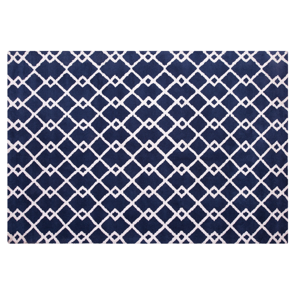 Beliani Rug Serres Blue 140 X 200 Cm