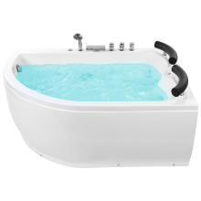 Corner Hot Tub with LED PARADISO Left Hand 1580 x 1130 mm White