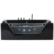 Corner Hot Tub with LED SAMANA 1740 x 790 mm Black