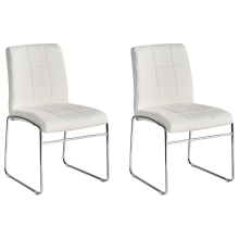 Set of 2 Dining Chairs KIRON Faux Leather White
