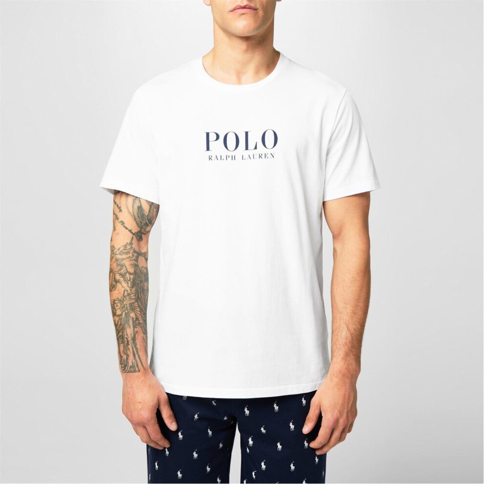 Ralph Lauren (S, ) Mens Polo Logo T-Shirt White