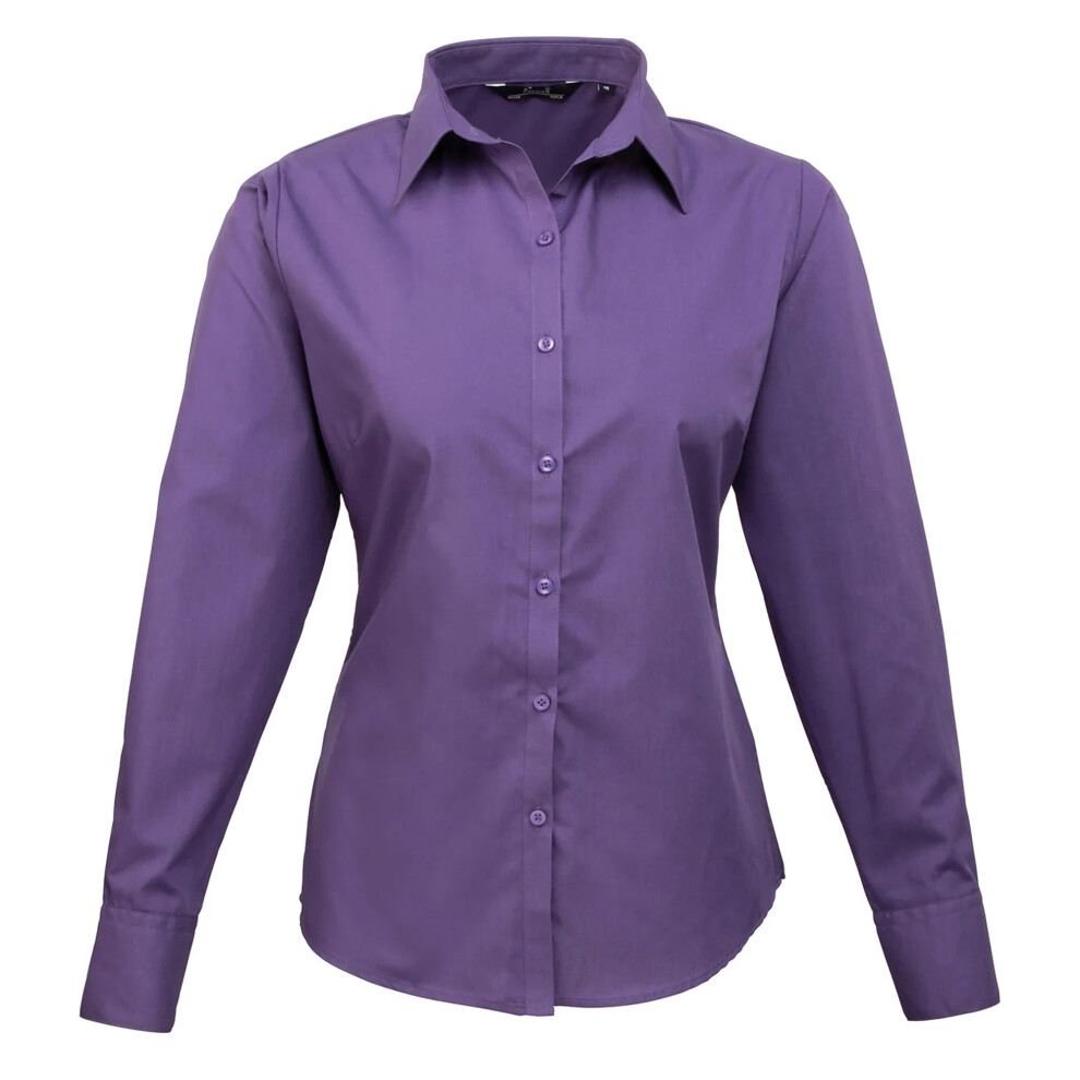 Premier (28, ) Womens/Ladies Poplin Long-Sleeved Blouse Purple