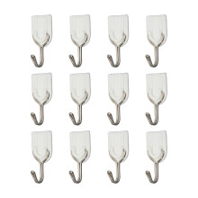 12 Pieces Crochet Adhesif Blanc Fort Crochets pour la Salle de Bain et la Cuisine Crochet Murale Autoadhesif Crochet Autoadhesif de Porte-Serviettes