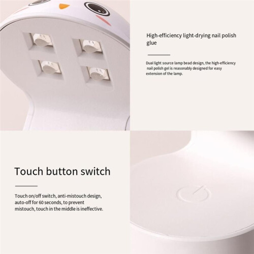 Nail Lamp, Small Eggshell Shaped Nail Lamp, Fast Curing, USB Power Supply, Household Quick Drying Baking Lamp 1