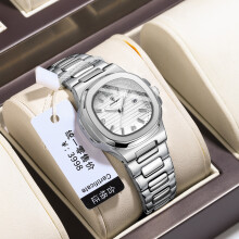 (P708 silver shell white surface steel belt model) Premium Brand Women Ultra Thin Luminous Quartz Wristwatch New Fashion Water Resistant Watch