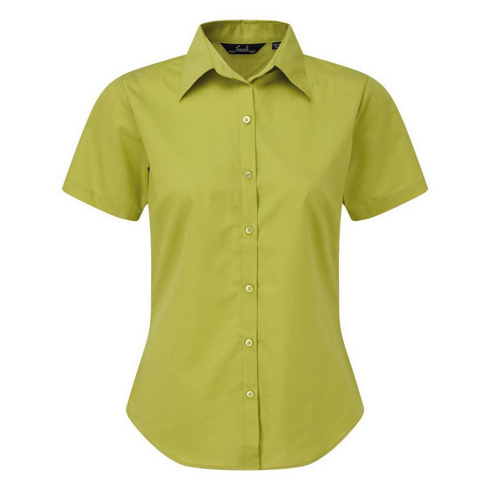 Premier (10, Lime) Short Sleeve Poplin Blouse / Plain Work Shirt Multicoloured
