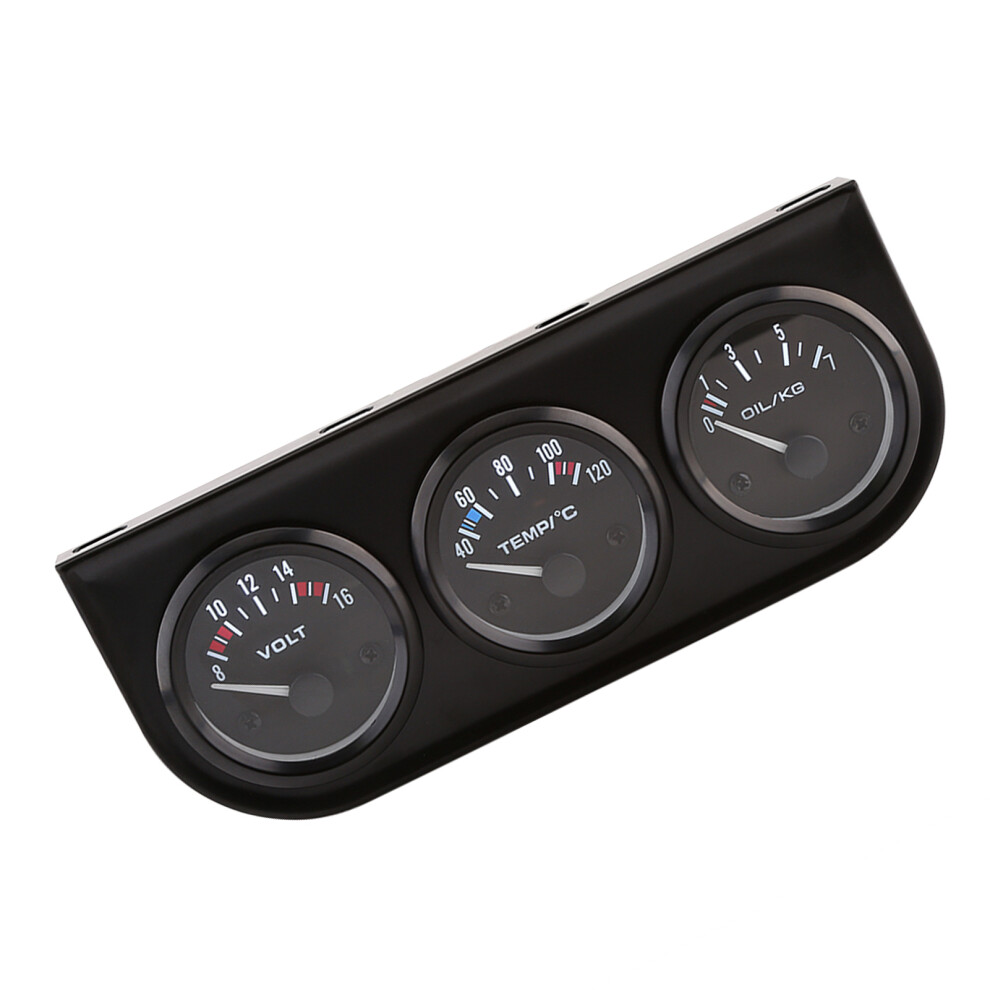 52Mm Triple Gauge: Voltmeter, Water Temp & Oil 7293282124486