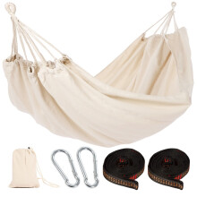 (White) 1pc Portable Hammock with Storage Bag And Tree Straps, Hanging Tree Hammock for Indoor Outdoor Patio Porch Backyard