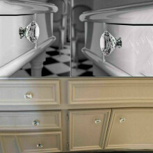 Crystal Diamond 30mm Glass Pull Handle Door Knobs Drawer 1pcs Cupboard Cabinet