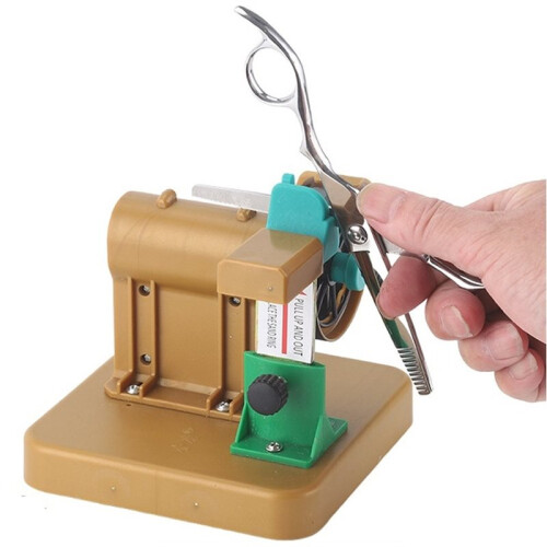 Fully Automatic Sharpener Tool with 12PCS Sand Ring Hairdresser Flat Shear Machine Grinding Machine EU Plug 1
