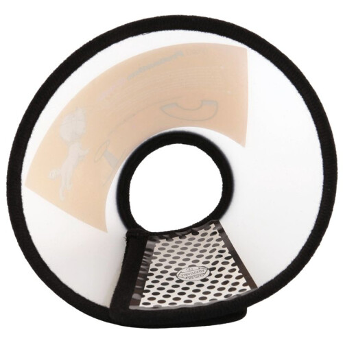 Elizabethan Dog Cat Pet Wound Healing Cone E- Collar White with Black 2