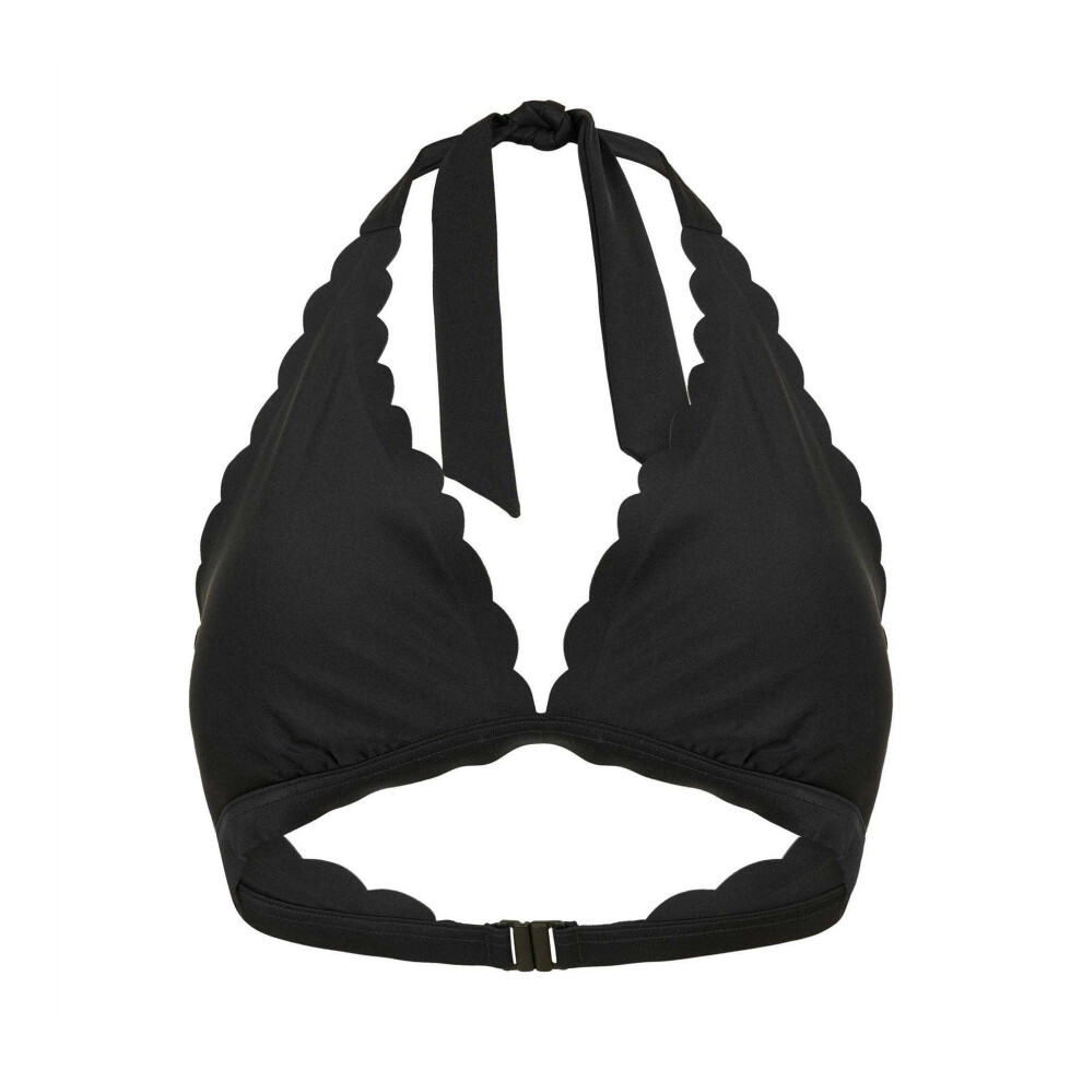 Zoggs (12 Uk, ) Womens/Ladies Scalloped Halter Neck Bikini Top Black