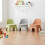 (orange) Thickened Plastic Round Stool with Backrest, Portable Low Stool, Modern Minimalist Design, Space-Saving, Suitable for 1