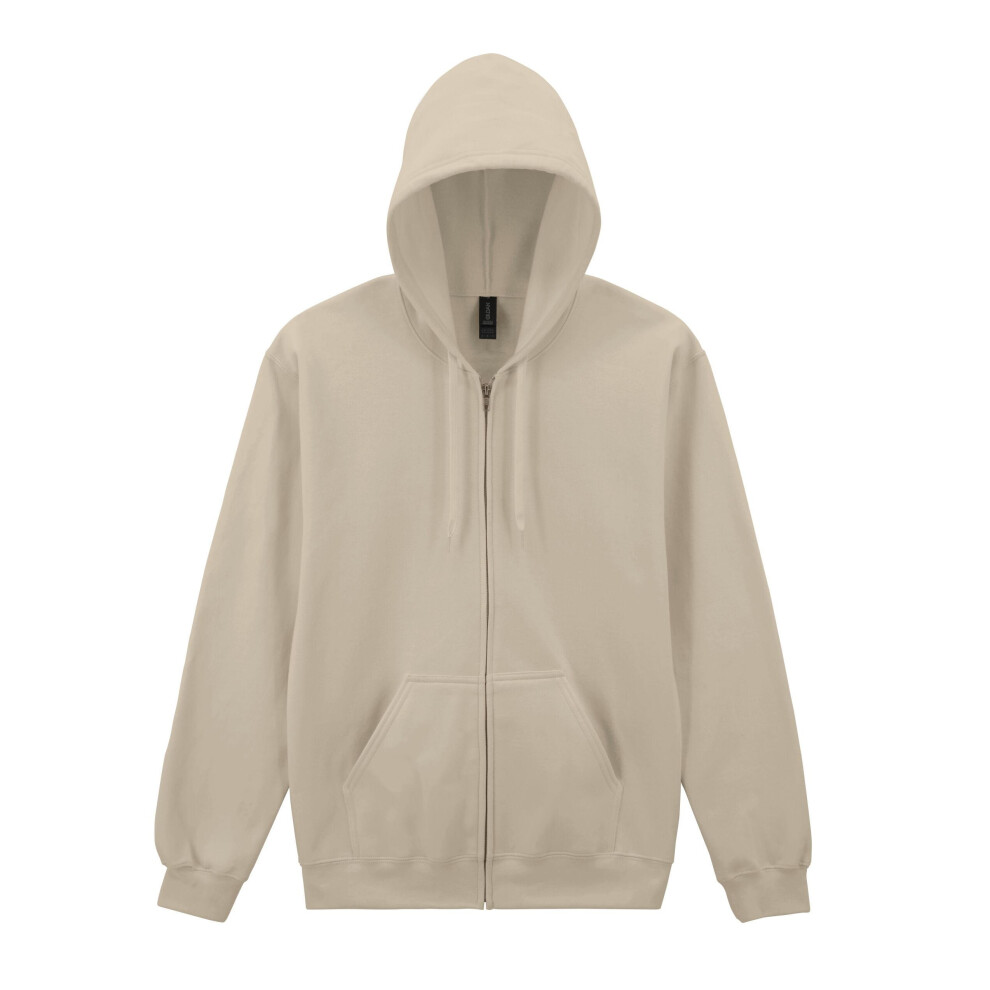 Gildan (S, Sand) Unisex Adult Softstyle Fleece Midweight Full Zip Hoodie