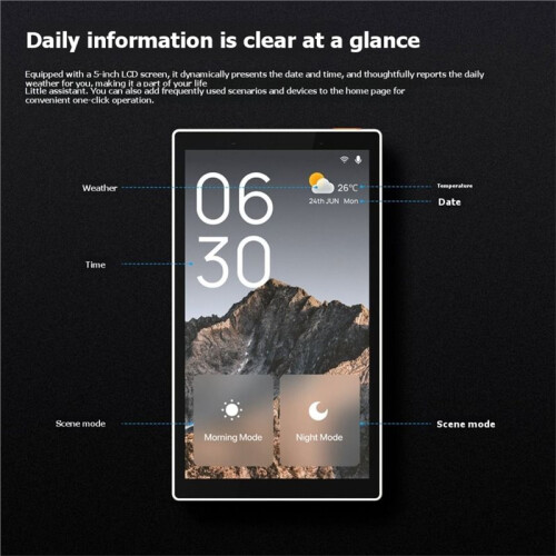 Tuya Wifi  5-Inch Touch Screen US Center Control Panel Voice Control Alexa ZigBee Gateway Built-in Scene Control 1