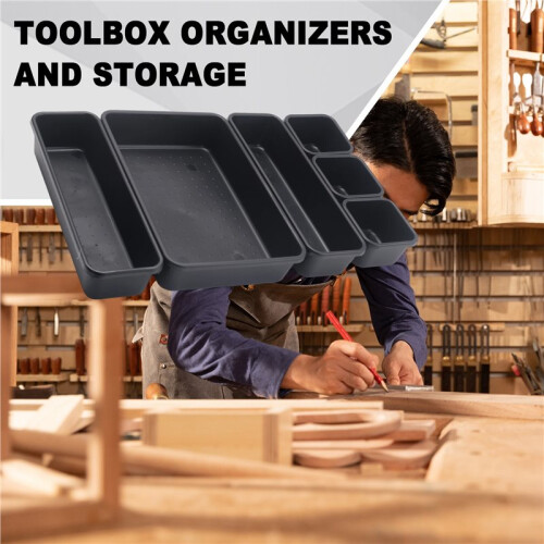 Tool Box Organizer and Storage Tray, Tool Box Drawer Organizer Bins, Toolbox Organizer Tray Divider Set, Black 32 Pack 2
