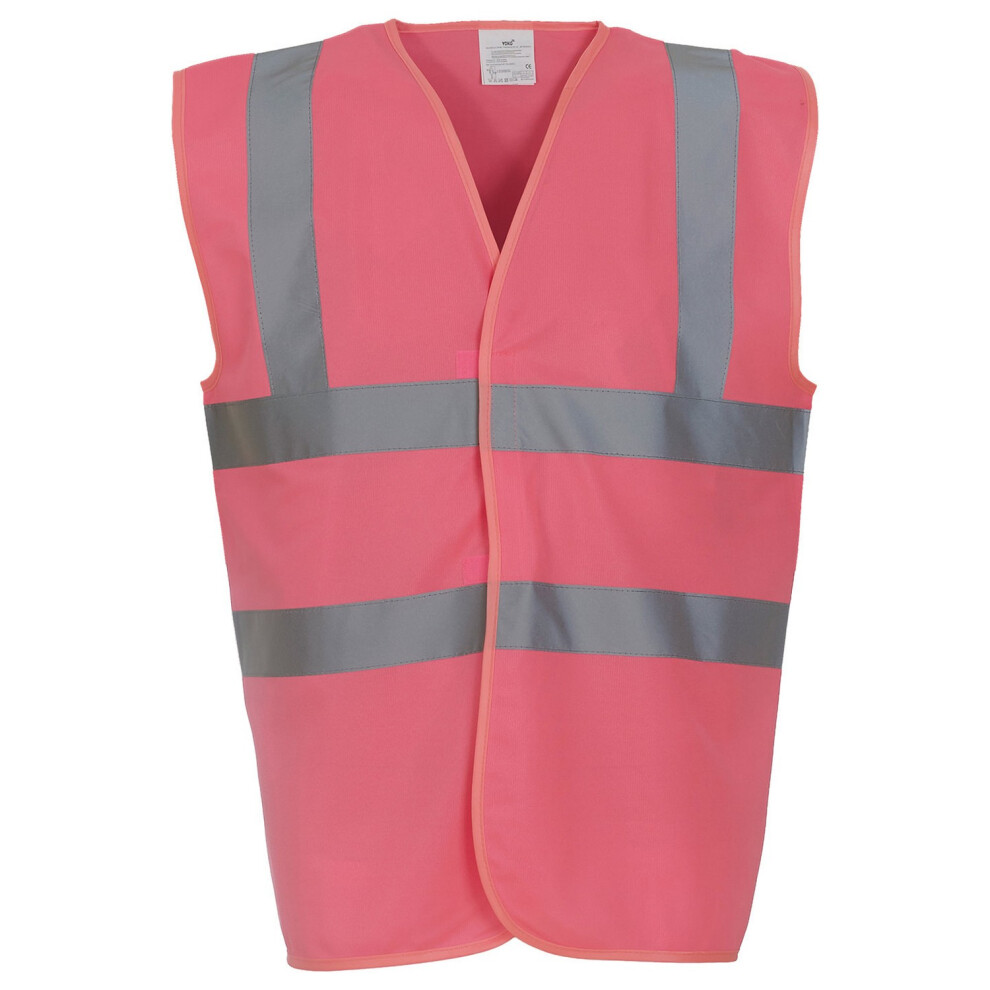 (Xxl, Pink) Yoko Unisex Adult Hi-Vis Waistcoat 5063470308743
