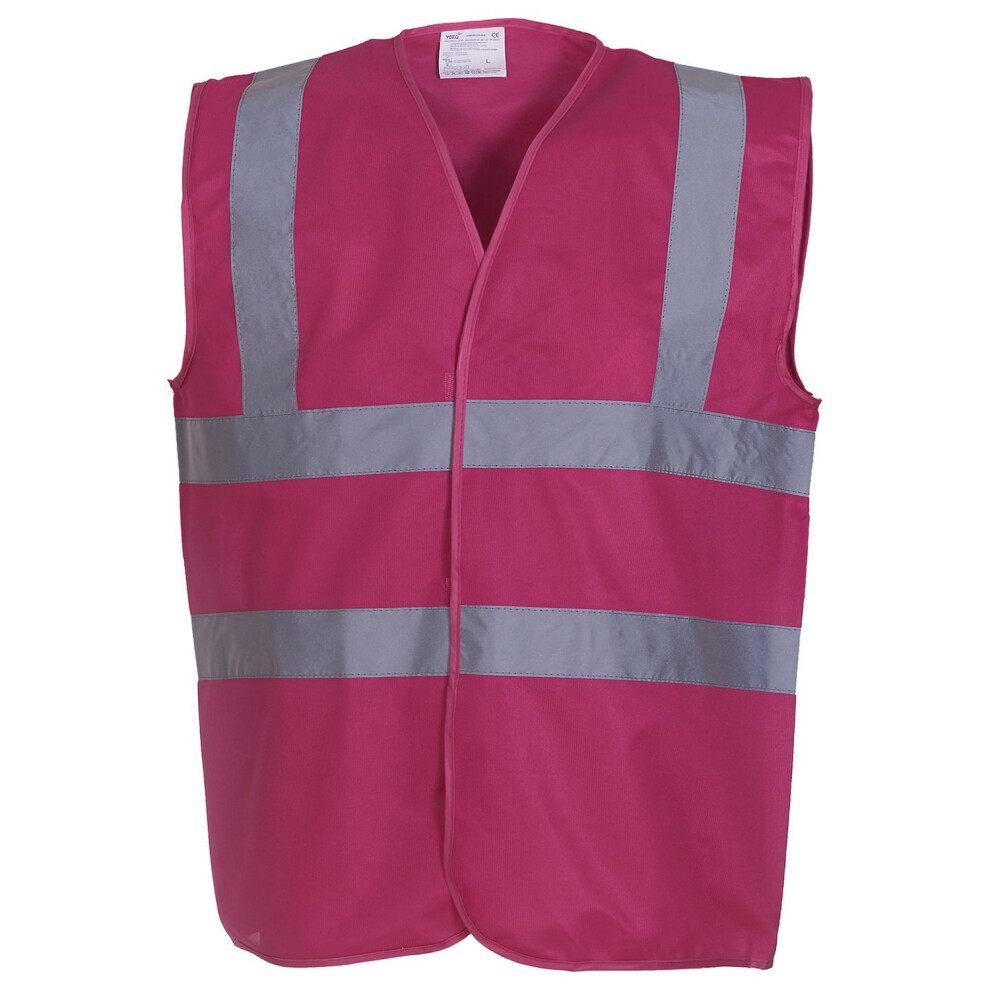 (Xxl, Raspberry) Yoko Unisex Adult Hi-Vis Waistcoat 5063470308477