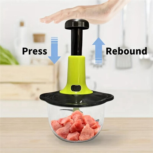 Multifunctional Manual Food Processor with Blade Guard Easy Clean Ergonomic Handle Ideal for Vegetables Garlic Meat 1