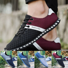 (Black red, EU46) Mens Sport Athletic Shoes Lace Up Running Trainers Breathable Casual Sneakers