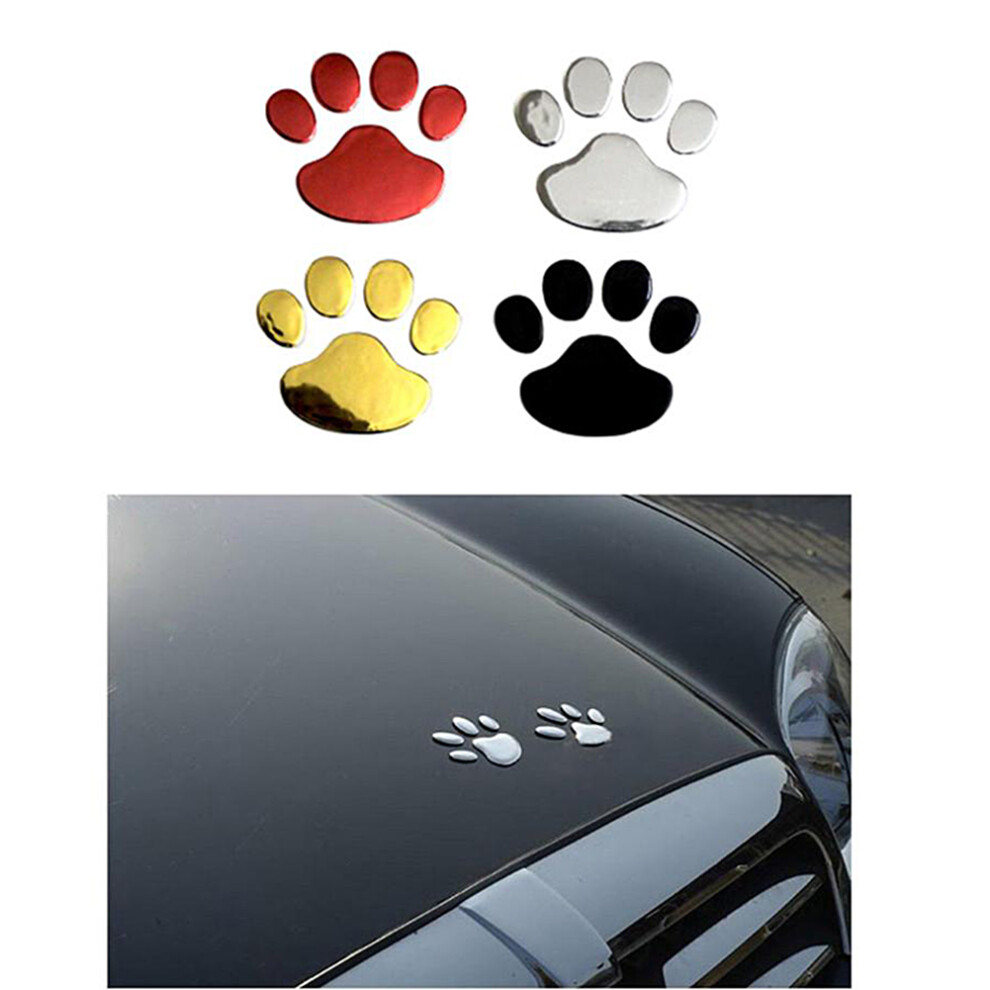 2Pcs 3D Paw Print Stickers For Vehicles 7293282122505