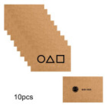 10pcs Pack Squid Game Invitation Card Business Cards Square Triangle Circle Icon