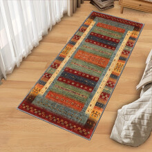 (60cm*150cm(23.62in*59.06in)) A Moroccan Tribal Style Hallway Rug Made of Crystal Velvet Material, Machine Washable Long Polyester Carpet,
