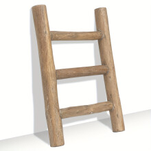 (Brown) Rustic Farmhouse Mini Wooden Ladder - Versatile Tea Towel Holder & Display Rack for Kitchen and Bathroom