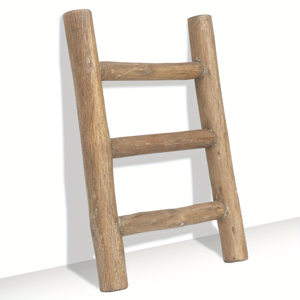 (Brown) Rustic Farmhouse Mini Wooden Ladder - Versatile Tea Towel Holder & Display Rack For Kitchen And Bathroom 5032130938033
